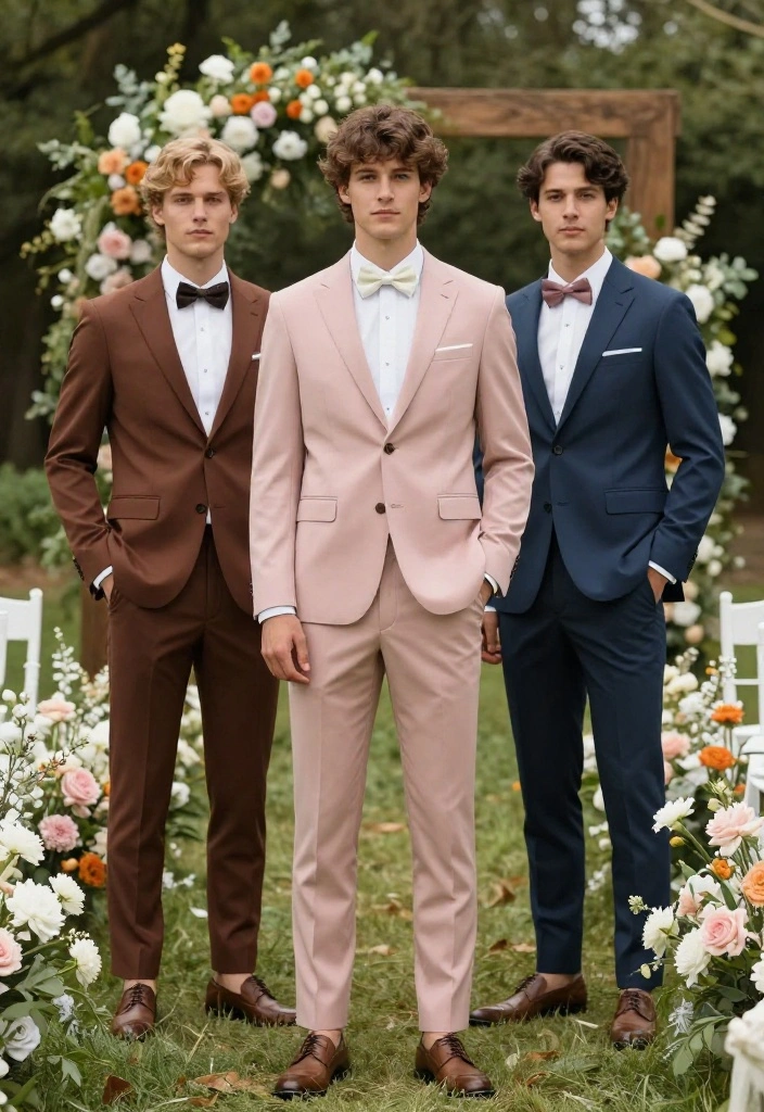 20 Groomsmen Attire Suggestions That Will Have Everyone Talking (Don't Miss #3!) - 20. Seasonal Themes: Fall Colors or Spring Pastels 1