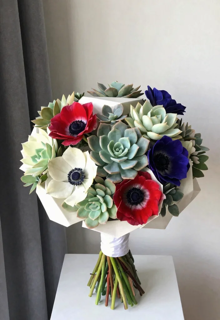 20 Stunning Summer Wedding Bouquets That Will Leave You Breathless! - 20. Modern Geometric Arrangement 1
