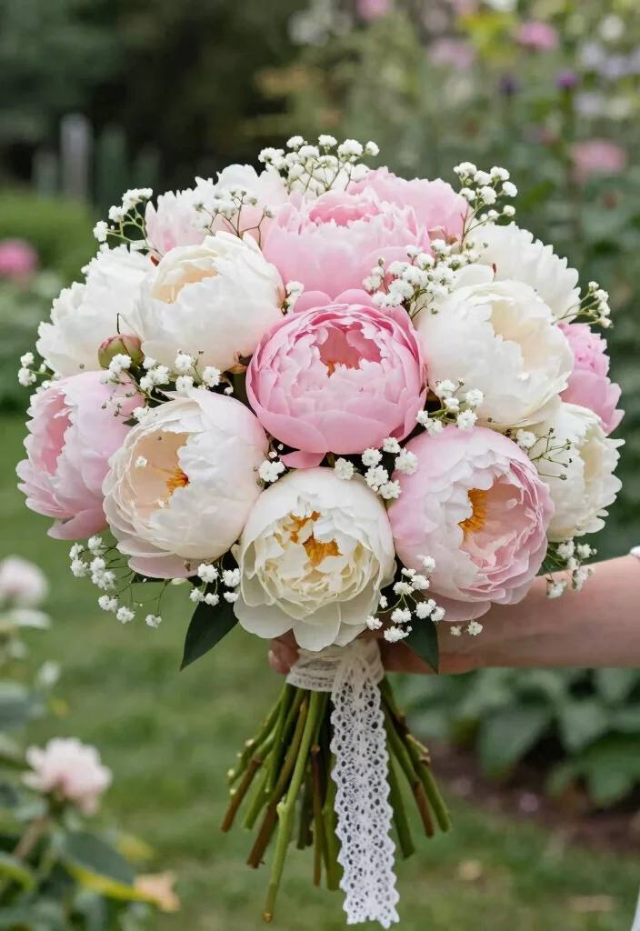 20 Stunning Summer Wedding Bouquets That Will Leave You Breathless! - 4. Romantic Peony Perfection 1