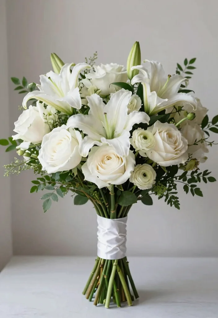 20 Stunning Summer Wedding Bouquets That Will Leave You Breathless! - 9. Minimalist White Elegance 1