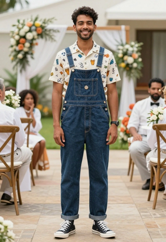 21 Modern Groom's Attire Styles That Redefine Wedding Fashion (Don’t Miss #5!) - 13. Overalls for a Casual Look 1