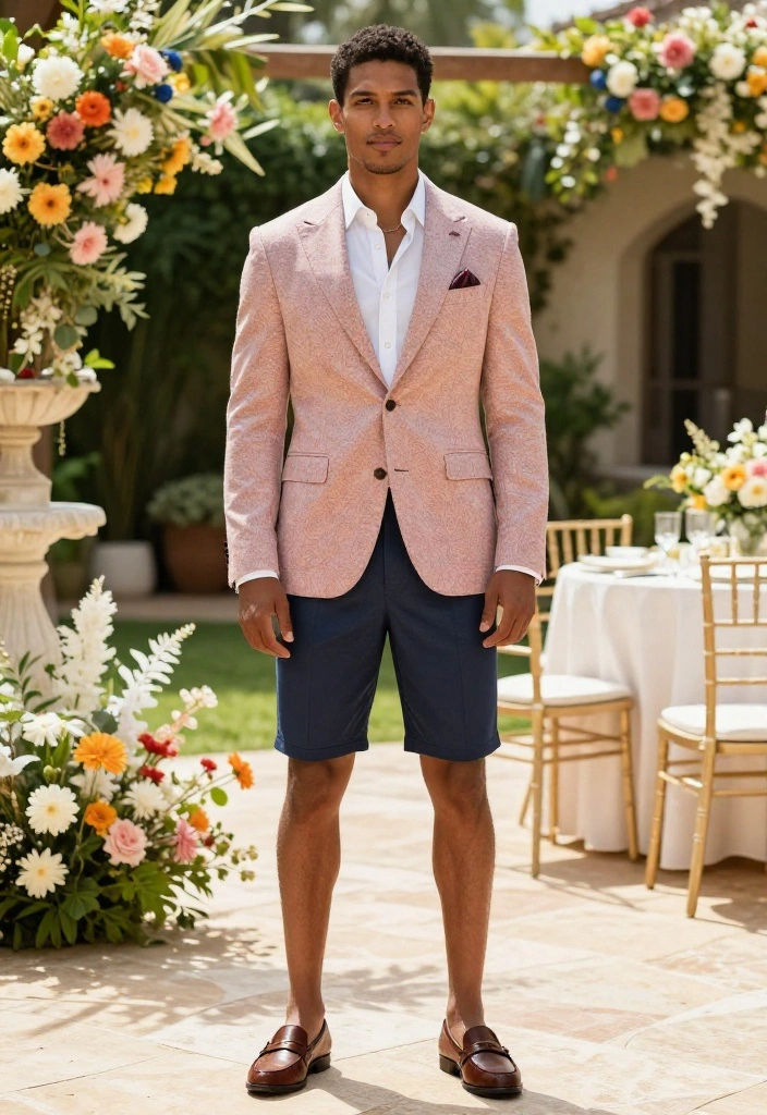 21 Modern Groom's Attire Styles That Redefine Wedding Fashion (Don’t Miss #5!) - 14. Tailored Shorts with a Blazer 1