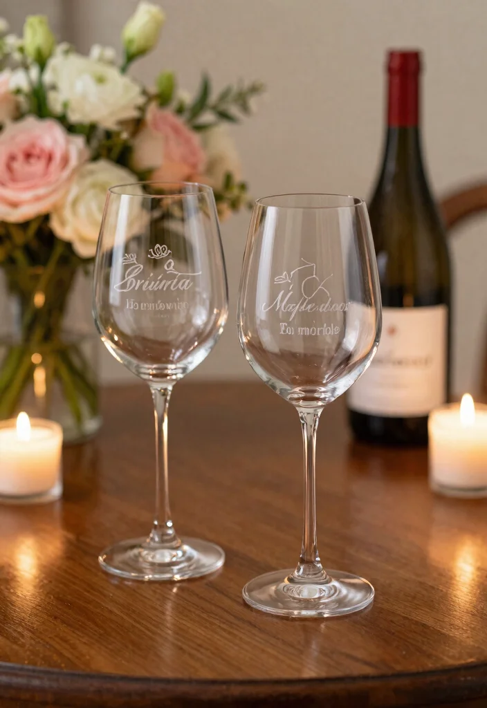 21 Personalized Wedding Gifts That'll Make the Couple Say 'Wow!' (You Won't Believe #13!) - 4. Custom Engraved Wine Glasses 1