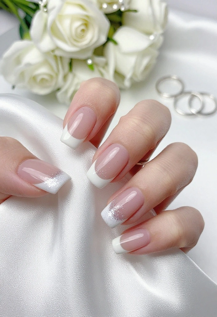 21 Stunning Wedding Nail Art Ideas That Will Make You Say 'I Do!' - 1. Classic French Tips with a Twist 1