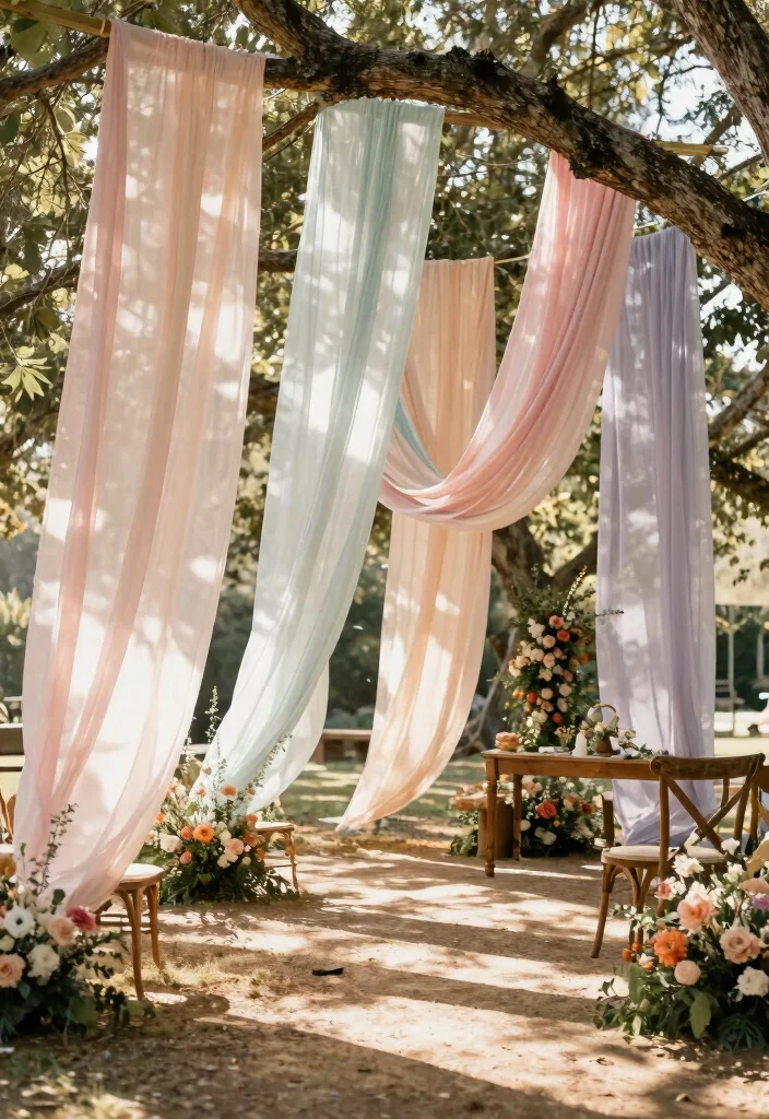 22 Bohemian Wedding Decor Ideas That Embrace Your Free Spirit - 13. Ethereal Drapery 1