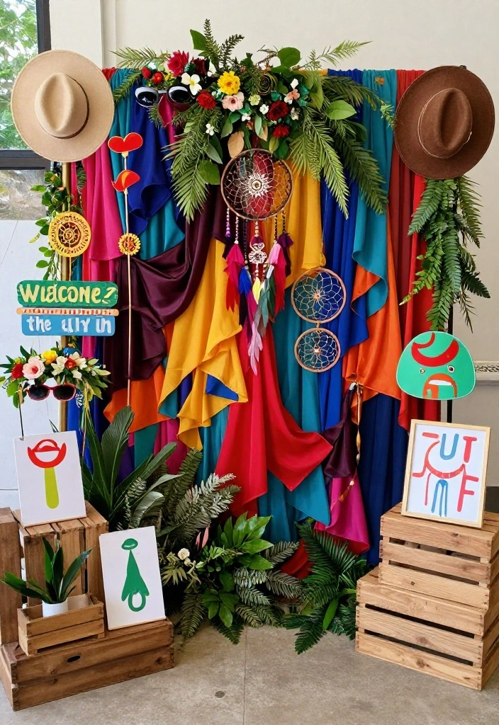22 Bohemian Wedding Decor Ideas That Embrace Your Free Spirit - 18. Creative Photo Booths 1