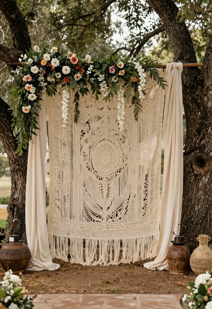22 Bohemian Wedding Decor Ideas That Embrace Your Free Spirit - 19. Unique Ceremony Backdrops 1