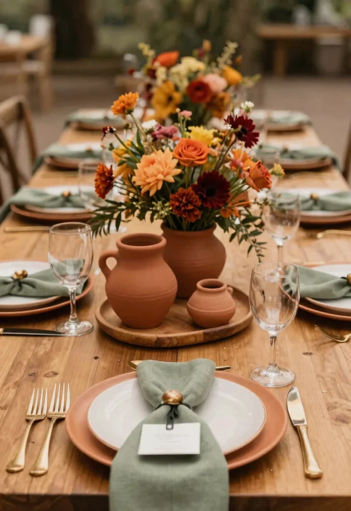 22 Bohemian Wedding Decor Ideas That Embrace Your Free Spirit - 21. Earthy Color Accents 1