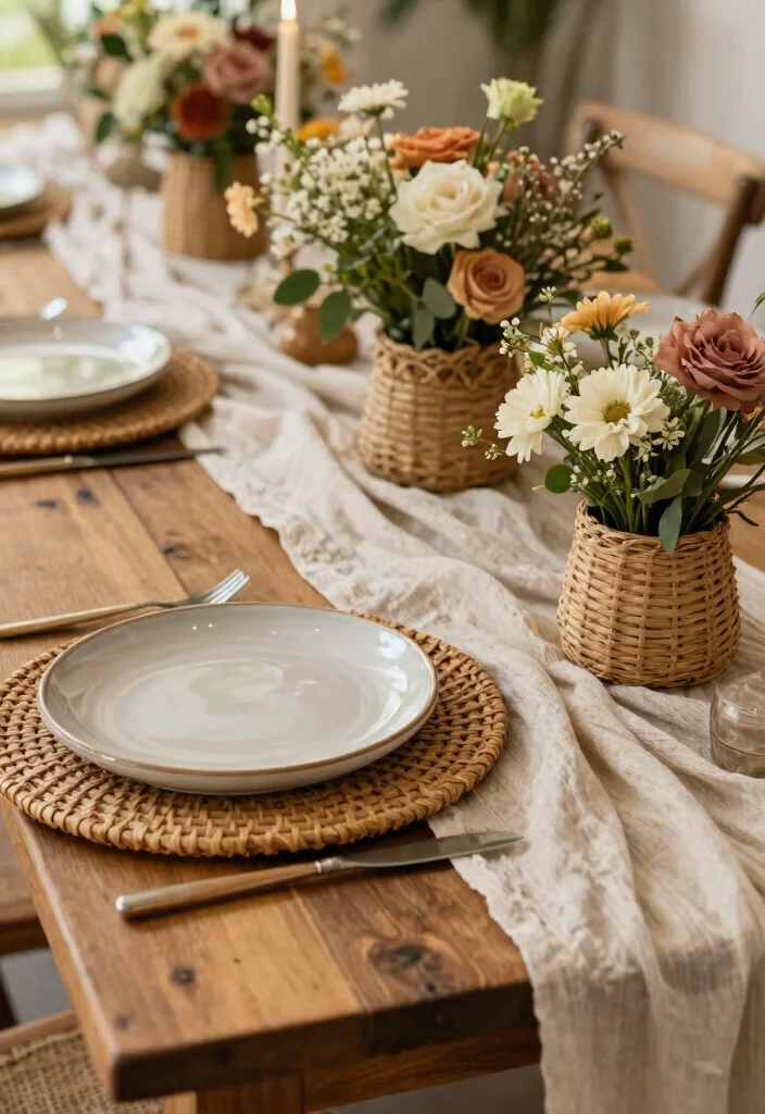 22 Bohemian Wedding Decor Ideas That Embrace Your Free Spirit - 4. Natural Textures Galore 1