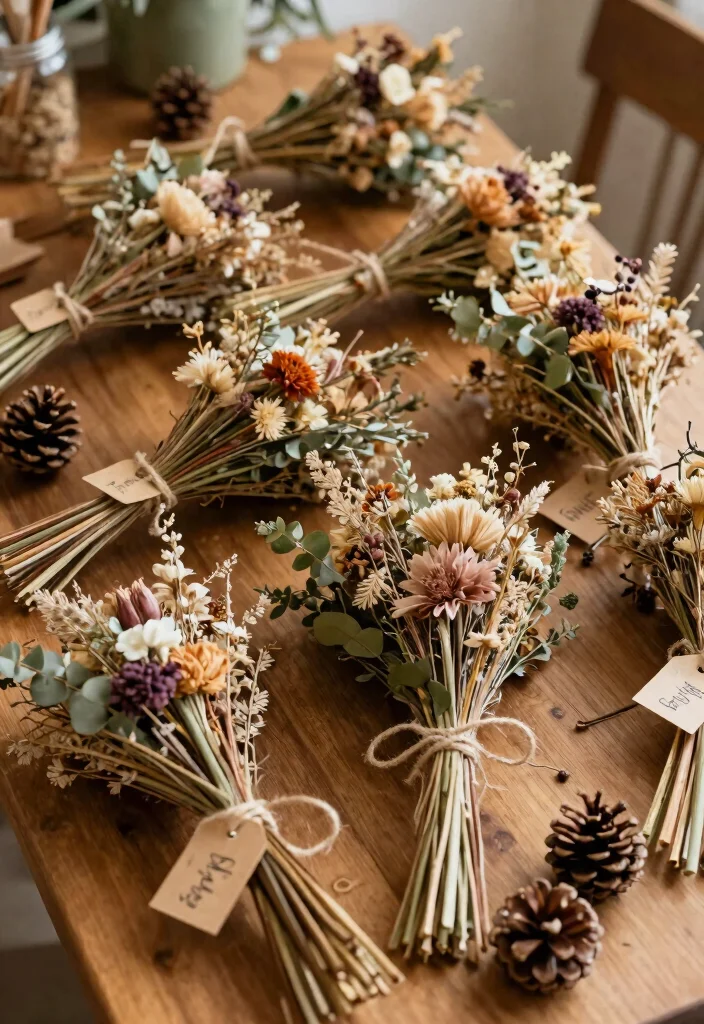 22 Rustic DIY Wedding Favors That Will Add Elegance to Your Big Day! - 10. Dried Flower Bouquets 1