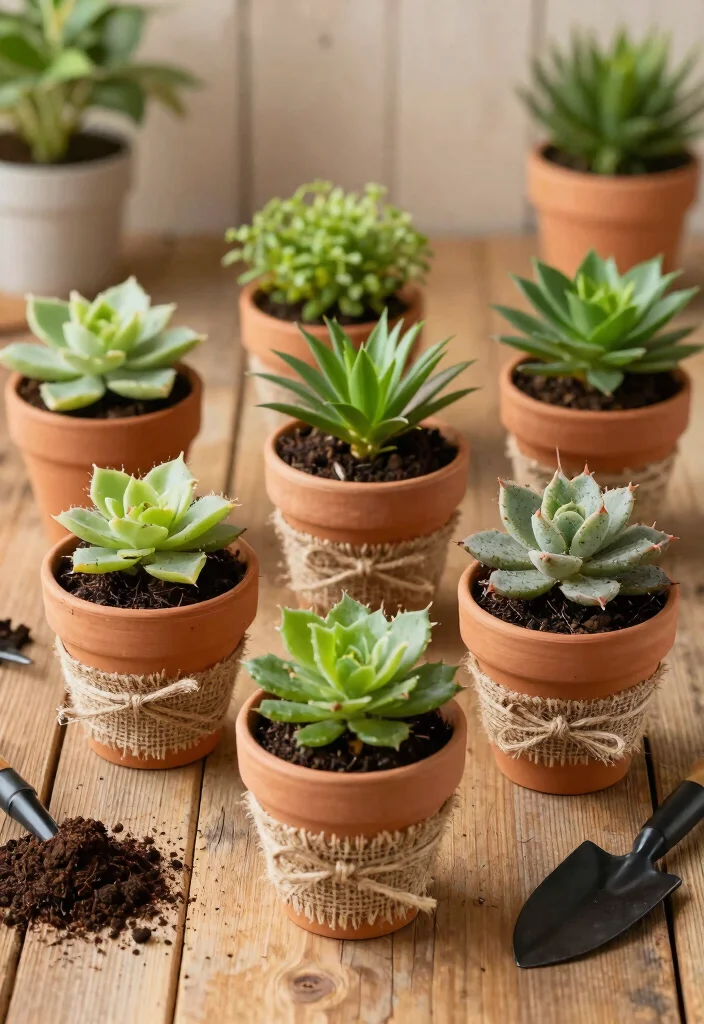 22 Rustic DIY Wedding Favors That Will Add Elegance to Your Big Day! - 12. Mini Potted Plants 1