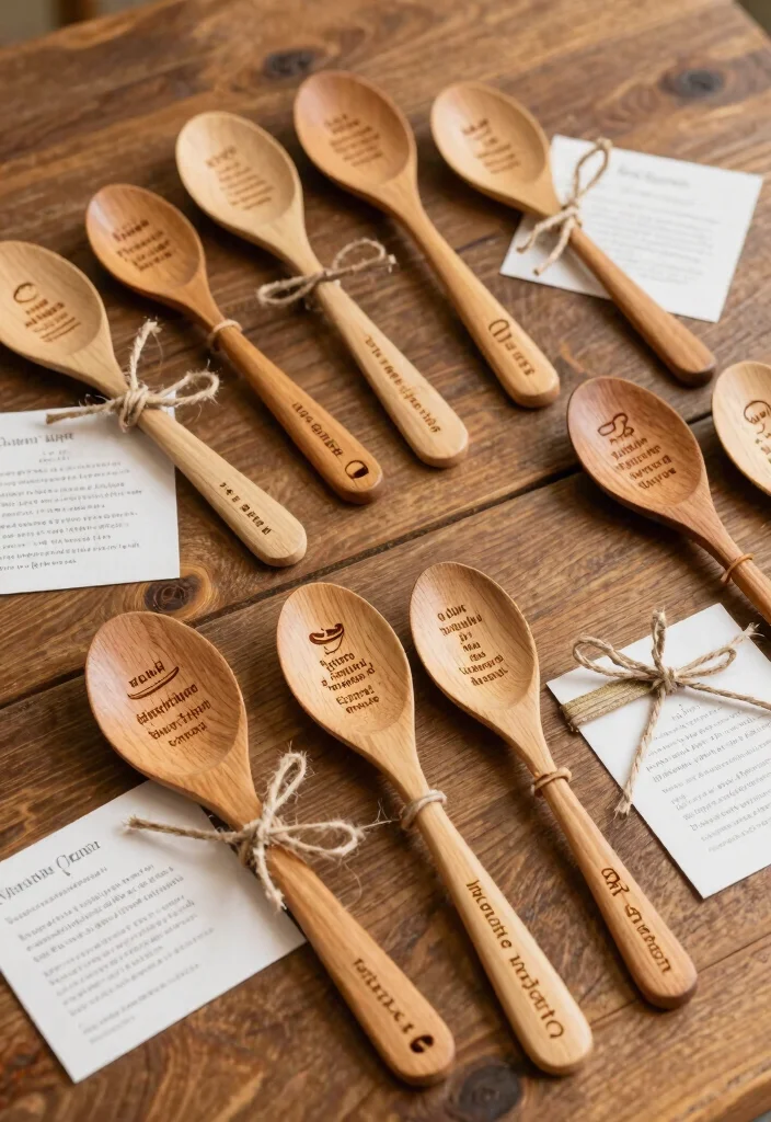22 Rustic DIY Wedding Favors That Will Add Elegance to Your Big Day! - 18. Engraved Wooden Spoons 1