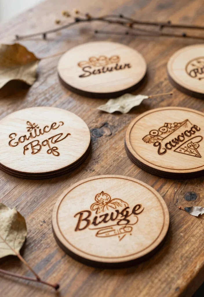22 Rustic DIY Wedding Favors That Will Add Elegance to Your Big Day! - 5. Custom Coasters 1