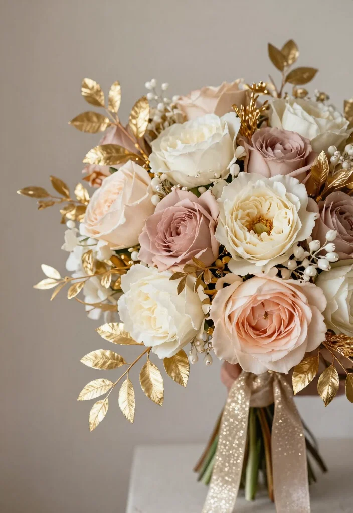 25 Stunning Bridal Bouquets You Must See Before Saying 'I Do!' (Wait Until You See #11!) - 19. Metallic Accents 1