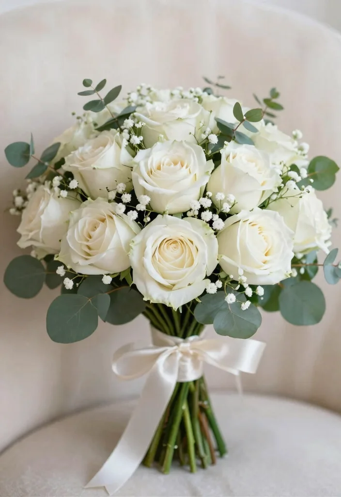 25 Stunning Bridal Bouquets You Must See Before Saying 'I Do!' (Wait Until You See #11!) - 2. Classic White Rose Elegance 1