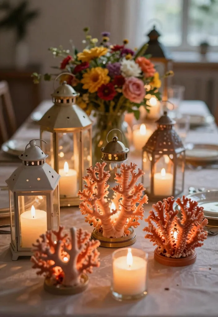 25 Stunning Coral Wedding Accents That Will Make Your Day Unforgettable! - 10. Coral Lanterns 1