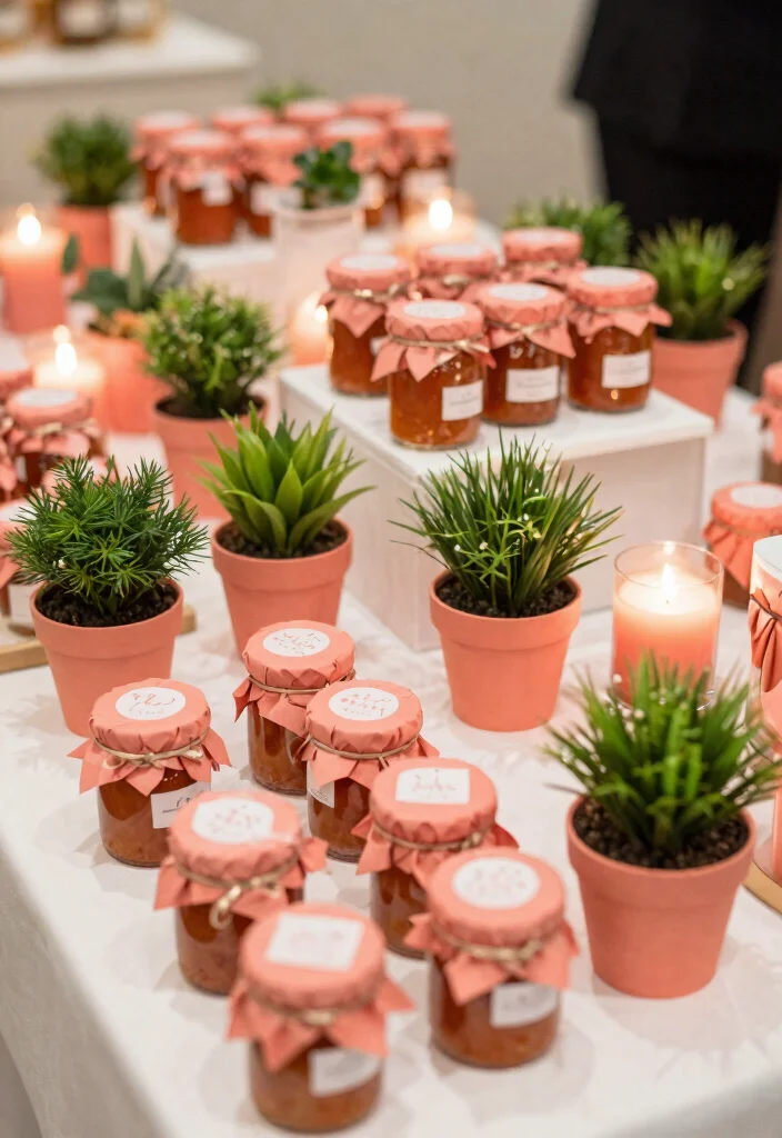 25 Stunning Coral Wedding Accents That Will Make Your Day Unforgettable! - 14. Coral Wedding Favors 1