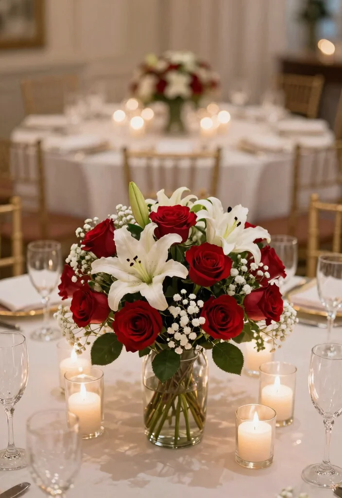 25 Stunning Red Roses Wedding Decorations That Will Leave Your Guests Breathless (You Won't Believe #12!) - 2. Stunning Centerpieces 1