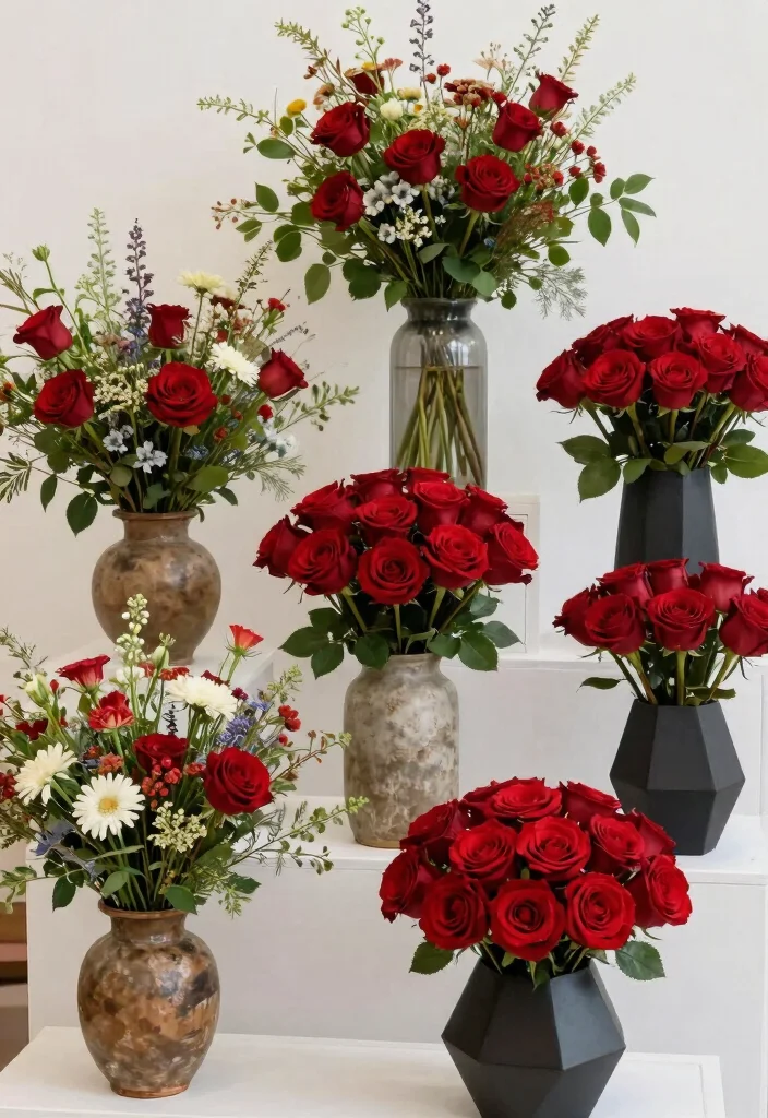 25 Stunning Red Roses Wedding Decorations That Will Leave Your Guests Breathless (You Won't Believe #12!) - 6. Unique Floral Arrangements 1