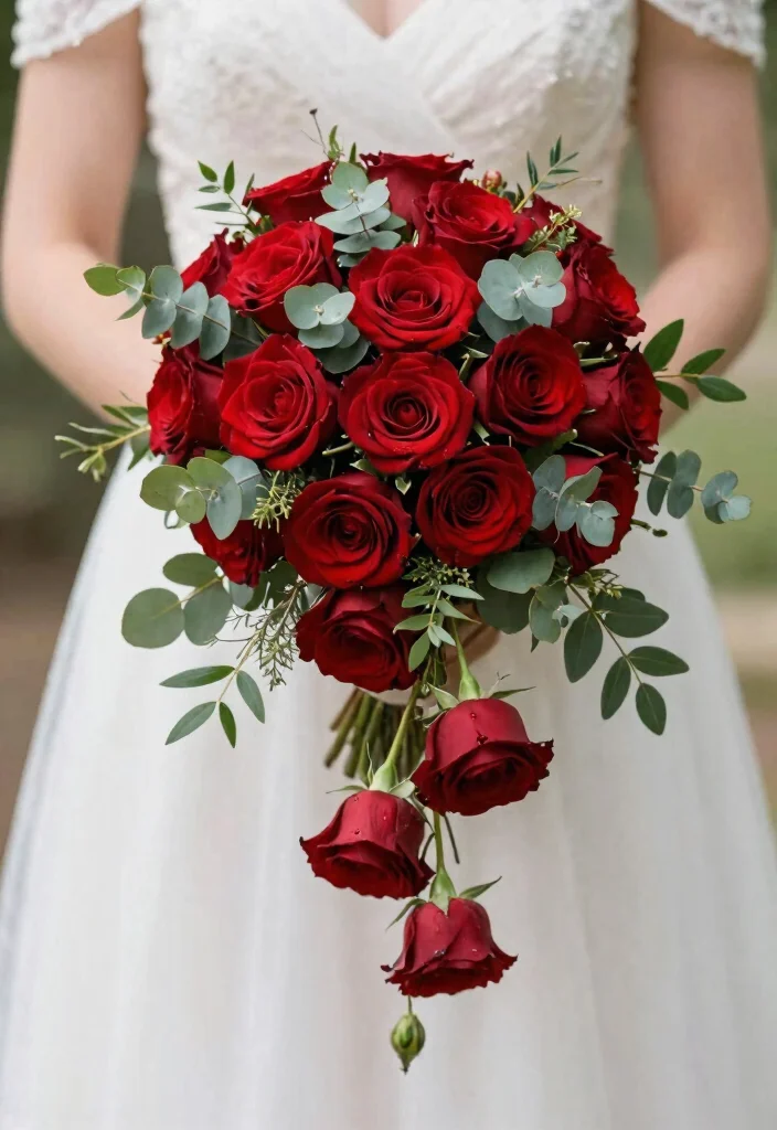 25 Stunning Red Roses Wedding Decorations That Will Leave Your Guests Breathless (You Won't Believe #12!) - 8. Bridal Bouquet Brilliance 1
