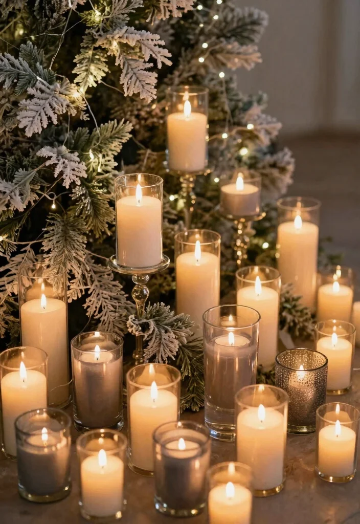 25 Winter Wedding Decor Ideas That'll Make You Feel Like You’re in a Fairytale! - 2. Ethereal Candle Displays 1