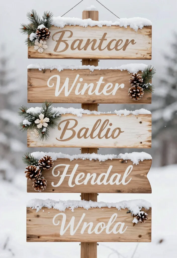 25 Winter Wedding Decor Ideas That'll Make You Feel Like You’re in a Fairytale! - 23. Seasonal Signage 1