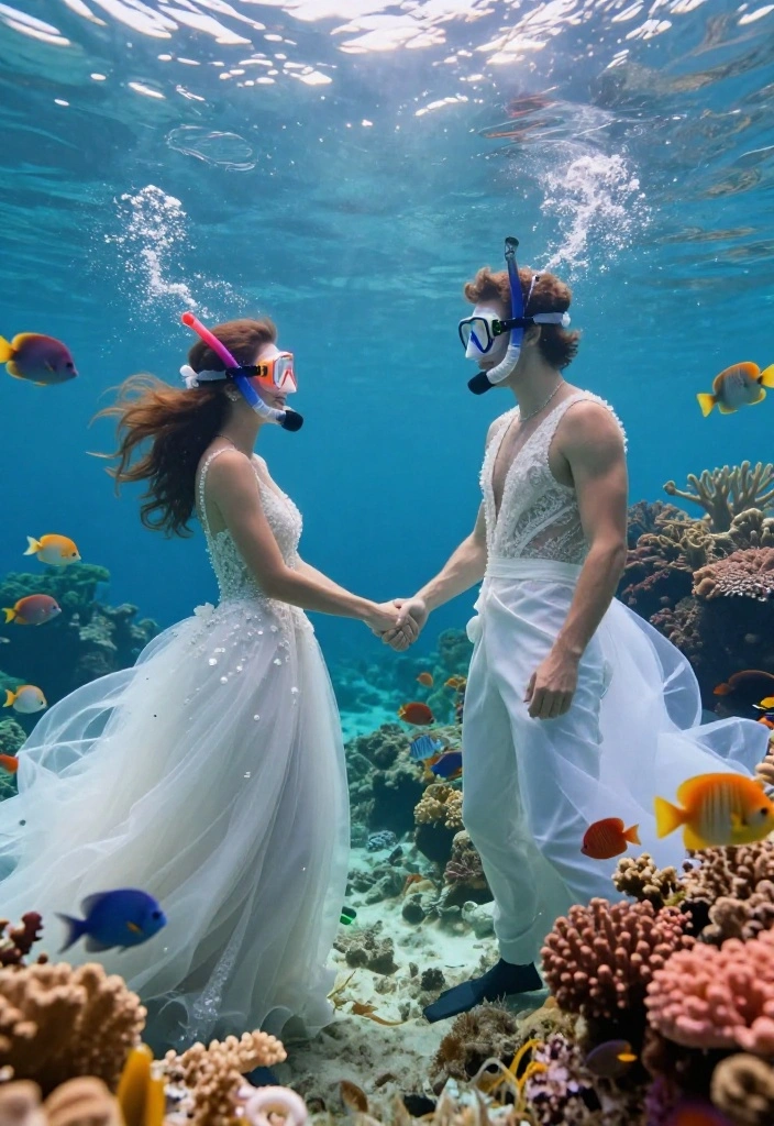 8 Destination Wedding Ceremony Ideas You Didn't Know Existed (And You'll Want to Try!) - 7. Underwater Exchange 1
