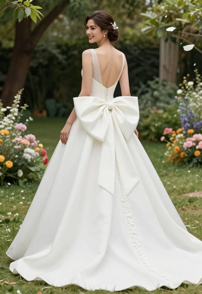 The 9 Most Jaw-Dropping Wedding Dress Trends of the Year (Prepare to Be Dazzled!) - 8. Statement Bows: A Touch of Whimsy 1