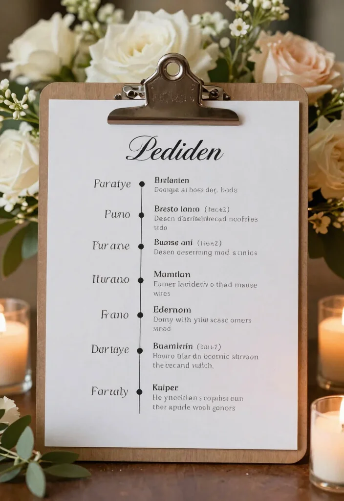The Ultimate Wedding Checklist: 25 Must-Have Items You Can't Forget! - 14. Timeline of Events 1
