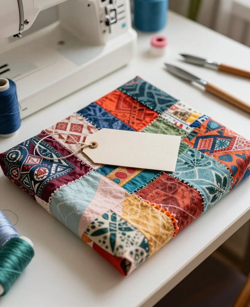 10 Creative Wedding Gift Wrapping Ideas to Make Your Presents Stand Out - 10. Fabric Scrap Collage 1