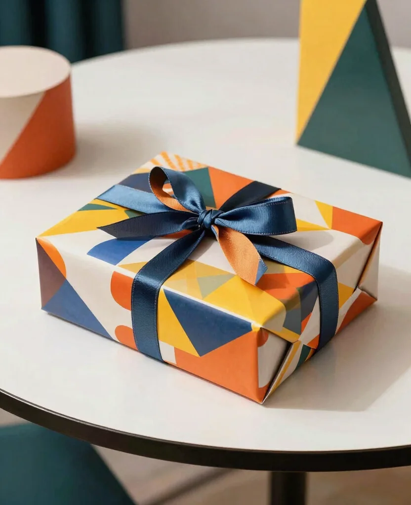 10 Creative Wedding Gift Wrapping Ideas to Make Your Presents Stand Out - 5. Modern Geometric Patterns 1