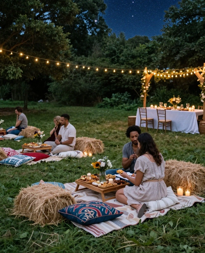 10 Dreamy and Cheap Outdoor Wedding Ideas to Celebrate Your Love Under the Stars - 2. Rustic Picnic Style Seating 1