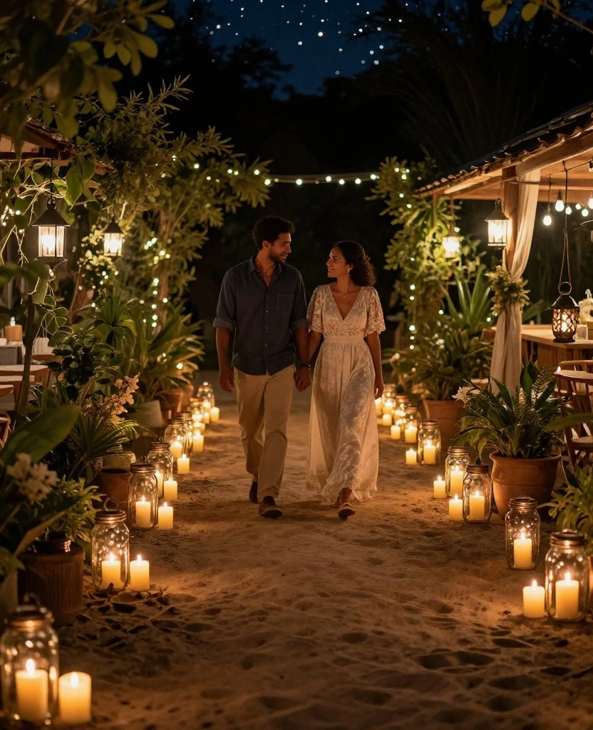 10 Dreamy and Cheap Outdoor Wedding Ideas to Celebrate Your Love Under the Stars - 4. Lantern-Lit Pathway 1