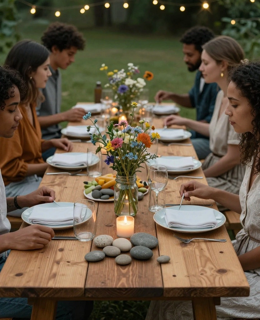 10 Dreamy and Cheap Outdoor Wedding Ideas to Celebrate Your Love Under the Stars - 8. Nature-Inspired Table Settings 1