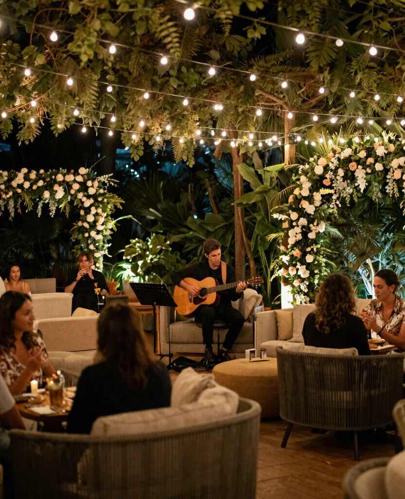 10 Enchanting Backyard Wedding Reception Ideas to Create Unforgettable Memories - 5. Elegant Lounge Music 1
