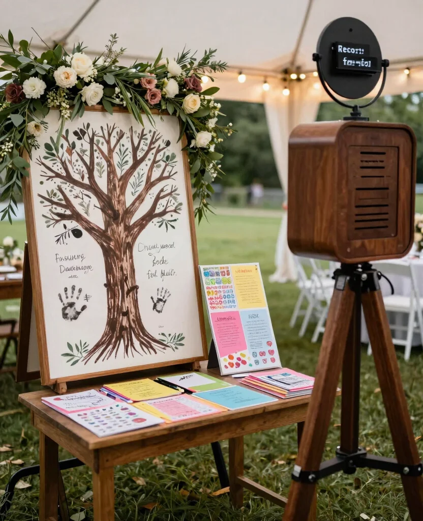 10 Enchanting Backyard Wedding Reception Ideas to Create Unforgettable Memories - 6. Interactive Guest Book 1