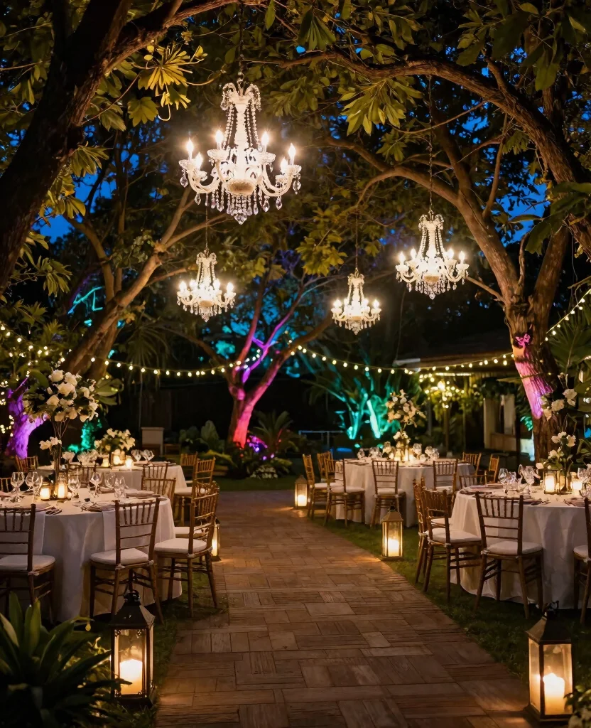10 Enchanting Backyard Wedding Reception Ideas to Create Unforgettable Memories - 7. Unique Lighting Solutions 1
