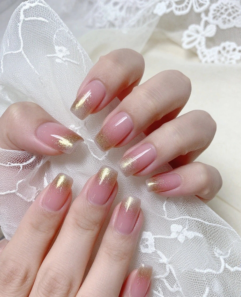 10 Stunning Wedding Nails Designs to Elevate Your Bridal Look on Your Big Day - 7. Sparkling Glitter Ombre 1