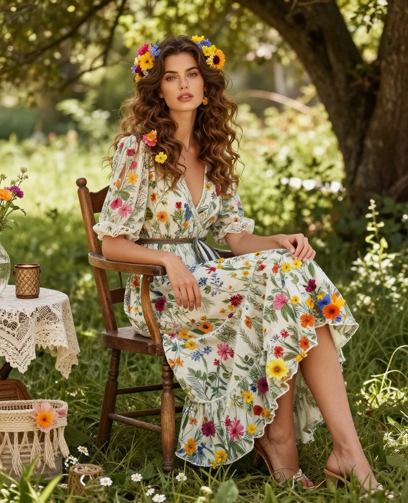 Bohemian Bride Hair Styling Ideas to Shine on Your Special Day - 2. Loose Waves with Floral Accents 1
