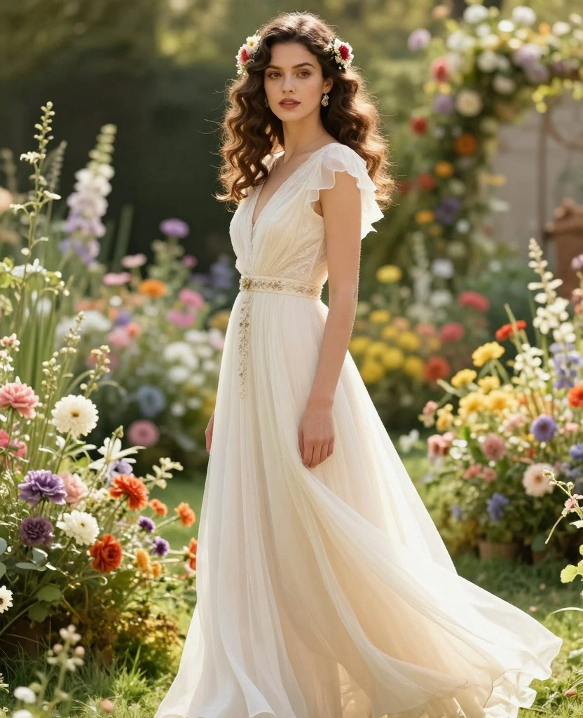 Bohemian Bride Hair Styling Ideas to Shine on Your Special Day - 5. Side-Swept Curls with Floral Clips 1