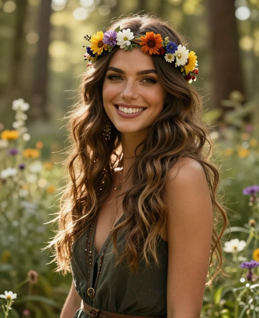 Bohemian Bride Hair Styling Ideas to Shine on Your Special Day - 9. Bohemian Headband Tresses 1