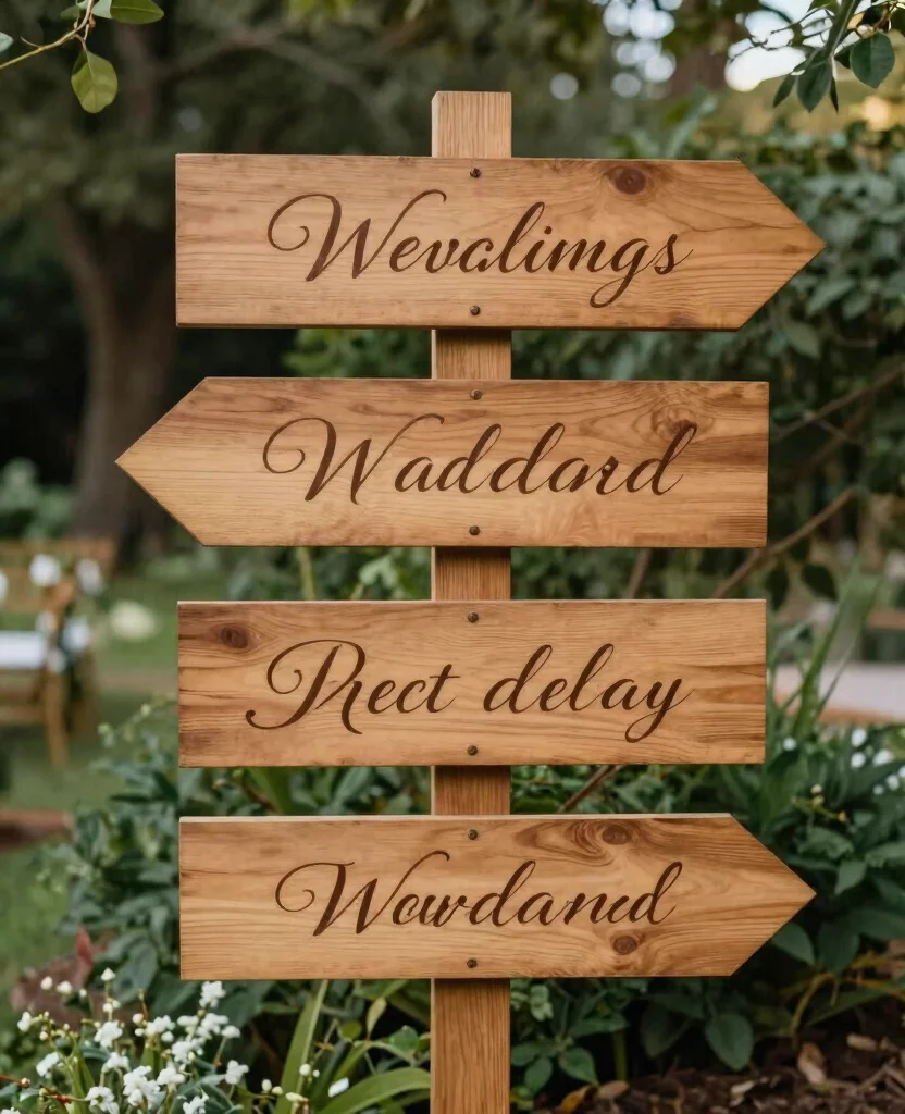 Charming Ideas for Elegant Outdoor Wedding Decorations to Create Romantic Vibes - 5. Personalized Signage 1