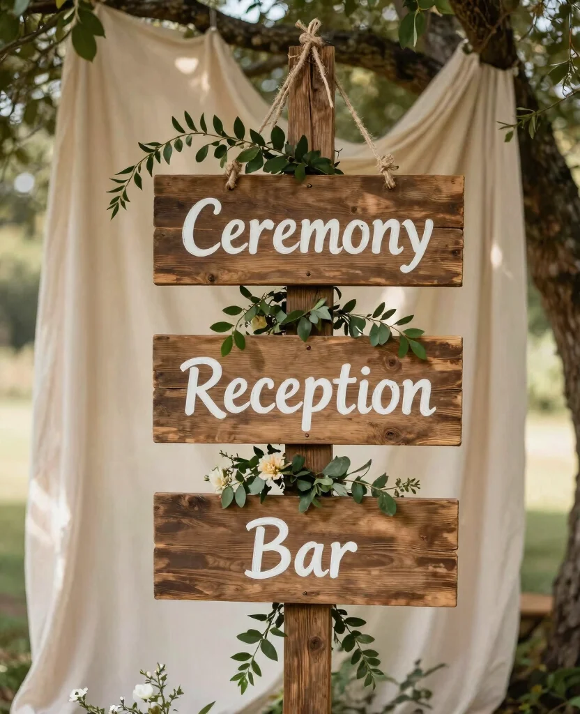 Charming Vintage Rustic Wedding Decor Ideas to Make Your Big Day Unforgettable - 3. Charming Signage 1