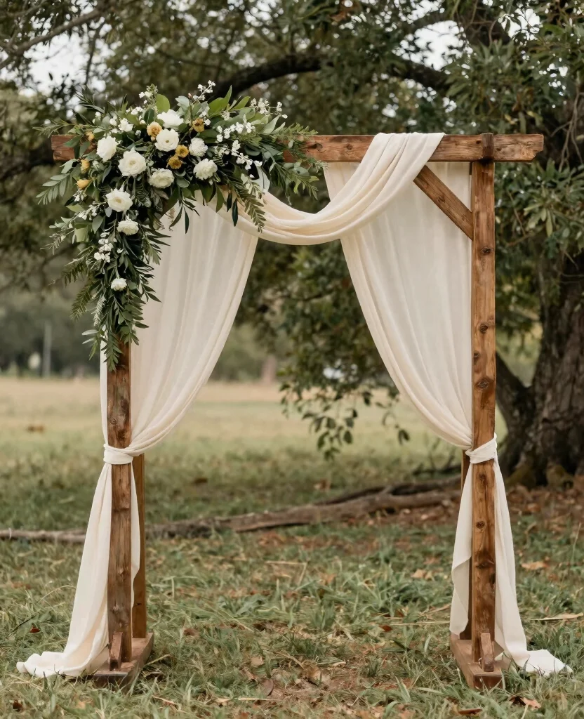 Charming Vintage Rustic Wedding Decor Ideas to Make Your Big Day Unforgettable - 6. Rustic Ceremony Arches 1