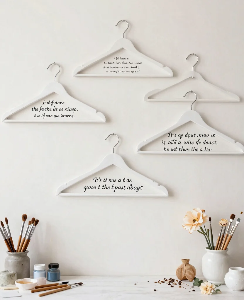 Create Heartfelt DIY Wedding Gifts: Personalized Hangers for the Bride and Groom - 4. Customizable Hangers with Quotes 1