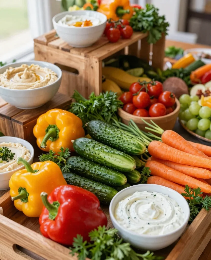 Create a Stunning Appetizer Table: Simple Party Ideas for Your Perfect Wedding - 1. A Colorful Veggie Garden 1