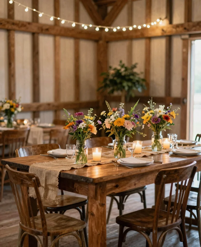 Create a Stunning Rustic Charm Wedding Decor: 20 Ideas to Inspire Your Big Day - 1. Rustic Wooden Tables 1