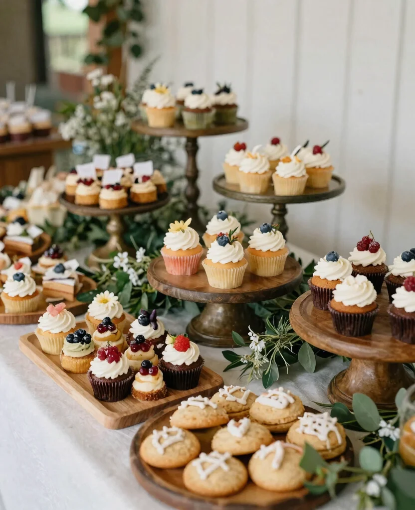 Create a Stunning Rustic Charm Wedding Decor: 20 Ideas to Inspire Your Big Day - 19. Creative Dessert Table 1