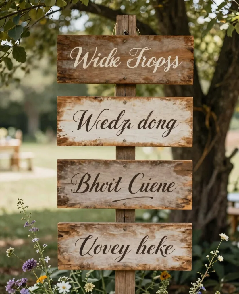 Create a Stunning Rustic Charm Wedding Decor: 20 Ideas to Inspire Your Big Day - 3. Vintage Signage 1