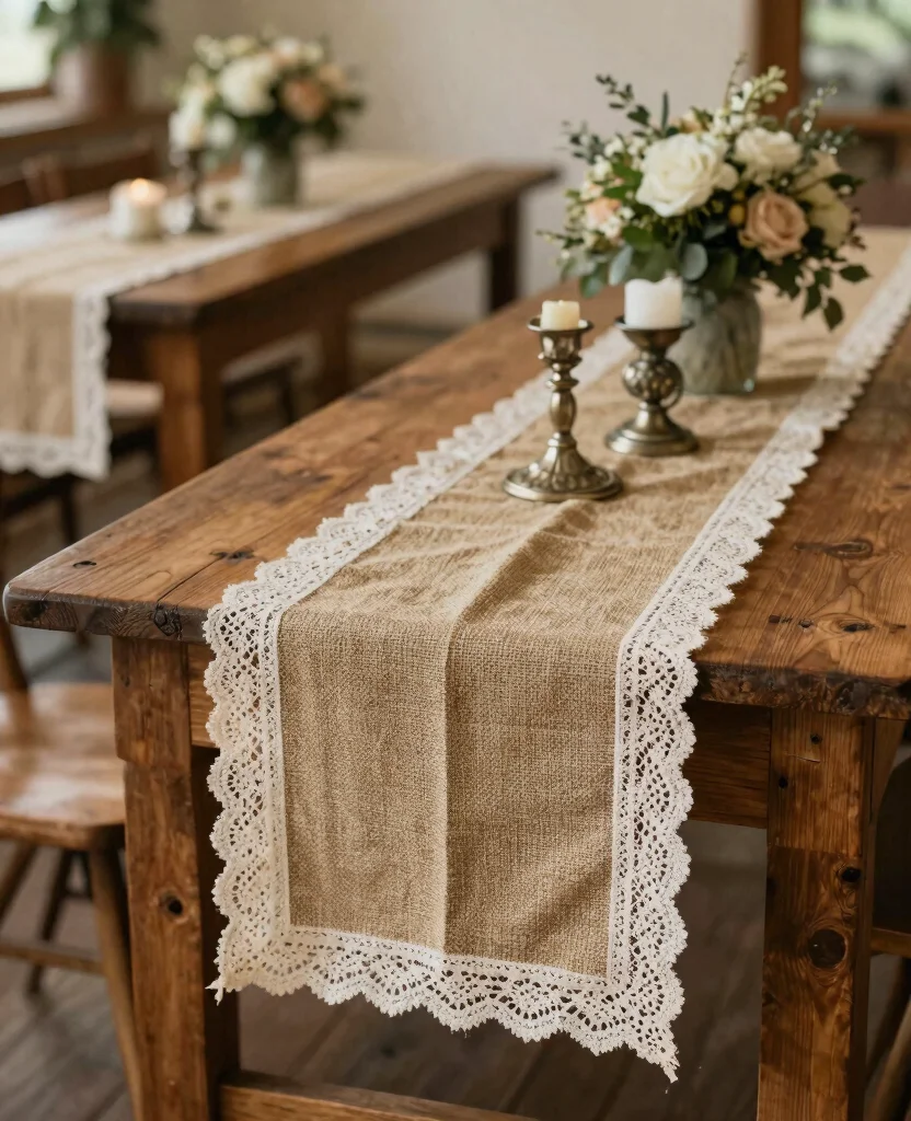 Create a Stunning Rustic Charm Wedding Decor: 20 Ideas to Inspire Your Big Day - 5. Burlap Elements 1